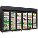 Ver imagem 1 de Expositor Vertical Hortifruti 6 Portas de Vidro Geas6p Gelopar Auto Serviço Hortifruti Preto 220v