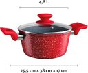 Ver imagem 2 de Caçarola 24 Cm Colorstone de Alumínio com Antiaderente e Tampa de Vidro, Volcano, Alu8655-vo, Euro H