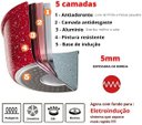Ver imagem 4 de Caçarola 24 Cm Colorstone de Alumínio com Antiaderente e Tampa de Vidro, Volcano, Alu8655-vo, Euro H