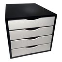 Ver imagem 2 de Caixa Arquivo Gaveteiro em Mdf Black Piano com 4 Gavetas Fundas Brancas R3400 Souza