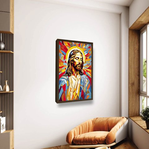 Quadro Decorativo Jesus Moderno Moldura