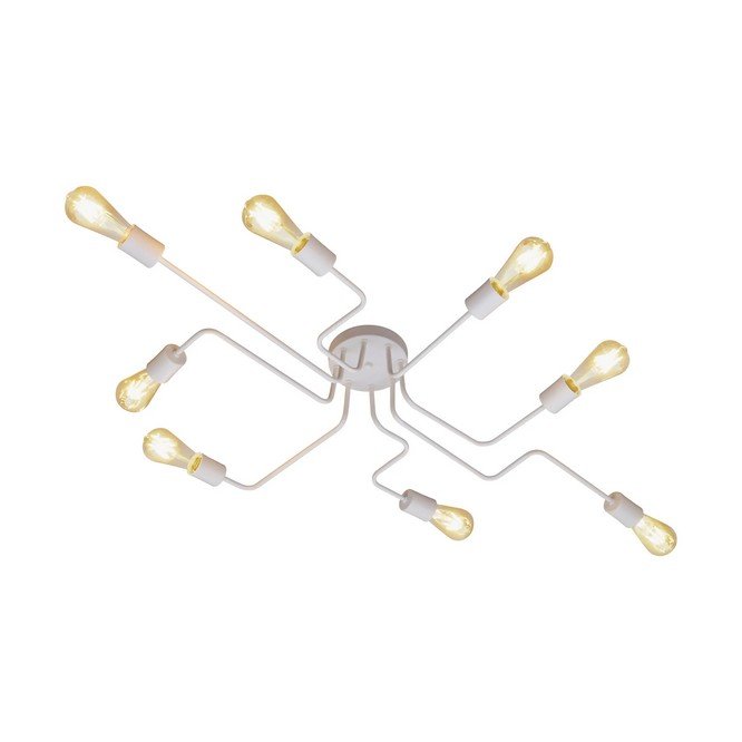 Plafon 8 Lâmpadas Branco Metal Armes Auremar - 3