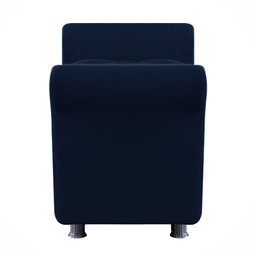 Recamier Baú Sapateira Louis 160x Cama Queen Size Suede Azul Marinho - Majú Deor - 3