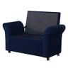 Recamier Baú Sapateira Louis 160x Cama Queen Size Suede Azul Marinho - Majú Deor - 2