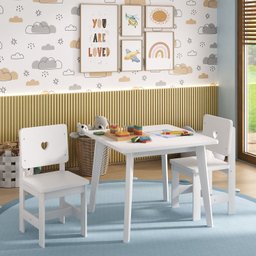 Conjunto Infantil Mesa com 2 Cadeiras Madeira de Pinus Sofia - 1