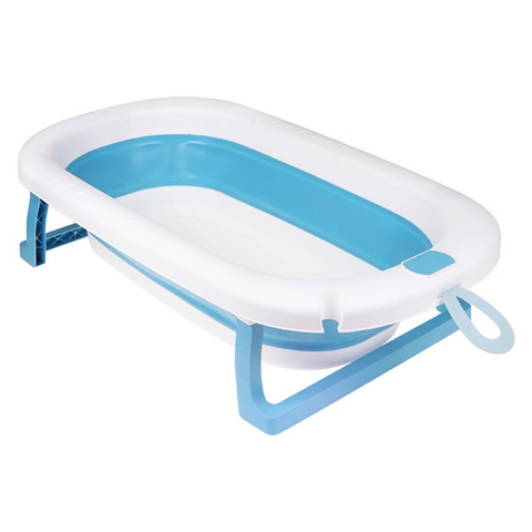 Banheira Infantil Art Brink Azul Dobrável Suporte Estável