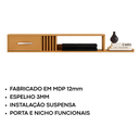 Ver imagem 4 de Rack Nicho Suspenso Pequeno Sala Quarto Tv até 42" Mônaco - Jm3 Móveis:freijó
