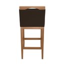 Ver imagem 4 de Banqueta Alta Lyara em Madeira Maciça com Encosto estofada Suede Marrom Marinho Móveis Banqueta Lyar