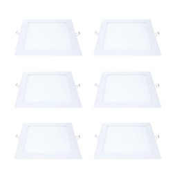 Kit 6 Painel Led Embutir Quadrado Luz Quente 3000k 18w 22cm - 1