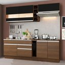 Ver imagem 1 de Armário de Cozinha Completa 220cm Rustic/Rustic/Preto Parma Madesa 02