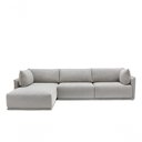 Ver imagem 2 de Sofa 03 Lugares 3,14mt com Chaise Long Estofado Cinza Loah Cinza