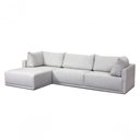 Ver imagem 1 de Sofa 03 Lugares 3,14mt com Chaise Long Estofado Cinza Loah Cinza