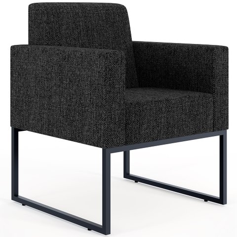 Poltrona Decorativa para Sala Estar e Recepção Base Fixa de Metal Helô L02 Linho Chumbo - Lyam