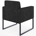 Ver imagem 7 de Poltrona Decorativa para Sala Estar e Recepção Base Fixa de Metal Helô L02 Linho Chumbo - Lyam