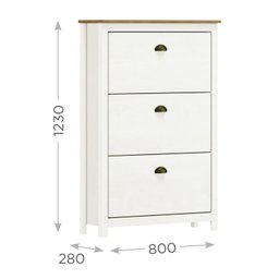 Sapateira para Quarto de Madeira Maciça com 3 Gavetas Topázio  - 5