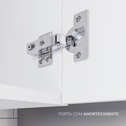 Cozinha Pérola com Rodapé 5 Peças Torre Quente Aéreo 3 Portas Balcão 120 Balcão 80 e Basculante Yesc - 11