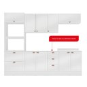 Ver imagem 5 de Cozinha Pérola com Rodapé 5 Peças Torre Quente Aéreo 3 Portas Balcão 120 Balcão 80 e Basculante Yesc