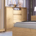 Ver imagem 1 de Cômoda 4 Gavetas 2 Portas Alba para Quarto Marrom/Angelin