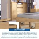 Ver imagem 6 de Cômoda 4 Gavetas 2 Portas Alba para Quarto Marrom/Angelin