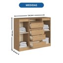 Ver imagem 5 de Cômoda 4 Gavetas 2 Portas Alba para Quarto Marrom/Angelin