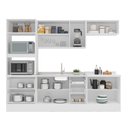 Ver imagem 7 de Cozinha Pérola com Rodapé 5 Peças Torre Quente Aéreo 3 Portas Balcão 120 Balcão 80 e Basculante Yesc