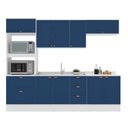 Ver imagem 3 de Cozinha Pérola com Rodapé 5 Peças Torre Quente Aéreo 3 Portas Balcão 120 Balcão 80 e Basculante Yesc