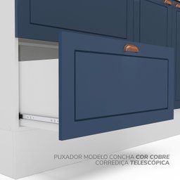 Cozinha Pérola com Rodapé 5 Peças Torre Quente Aéreo 3 Portas Balcão 120 Balcão 80 e Basculante Yesc - 12