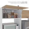 Cozinha Pérola com Rodapé 5 Peças Torre Quente Aéreo 3 Portas Balcão 120 Balcão 80 e Basculante Yesc - 10