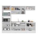 Ver imagem 7 de Cozinha Pérola com Rodapé 5 Peças Torre Quente Aéreo 3 Portas Balcão 120 Balcão 80 e Basculante Yescasa