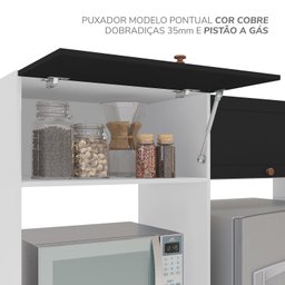 Cozinha Pérola com Rodapé 5 Peças Torre Quente Aéreo 3 Portas Balcão 120 Balcão 80 e Basculante - 10