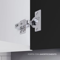 Cozinha Pérola com Rodapé 5 Peças Torre Quente Aéreo 3 Portas Balcão 120 Balcão 80 e Basculante - 11