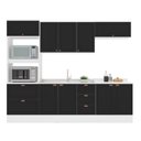 Ver imagem 3 de Cozinha Pérola com Rodapé 5 Peças Torre Quente Aéreo 3 Portas Balcão 120 Balcão 80 e Basculante