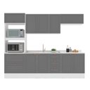 Ver imagem 3 de Cozinha Pérola com Rodapé 5 Peças Torre Quente Aéreo 3 Portas Balcão 120 Balcão 80 e Basculante Yesc