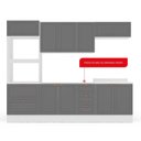 Ver imagem 5 de Cozinha Pérola com Rodapé 5 Peças Torre Quente Aéreo 3 Portas Balcão 120 Balcão 80 e Basculante Yesc