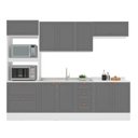 Ver imagem 3 de Cozinha Pérola com Rodapé 5 Peças Torre Quente Aéreo 3 Portas Balcão 120 Balcão 80 e Basculante Yesc