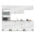 Ver imagem 3 de Cozinha Pérola Completa 5 Peças Torre Quente Aéreo 3 Portas Balcão 120 Balcão 80 e Basculante Yescas