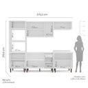 Ver imagem 4 de Cozinha Pérola Completa 5 Peças Torre Quente Aéreo 3 Portas Balcão 120 Balcão 80 e Basculante Yescas