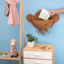 Ver imagem 4 de Cesto Organizador de Parede 60cm Elefante Textura Palha Rattan - Oikos