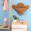 Ver imagem 6 de Cesto Organizador de Parede 60cm Elefante Textura Palha Rattan - Oikos