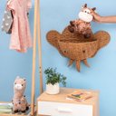 Ver imagem 2 de Cesto Organizador de Parede 60cm Elefante Textura Palha Rattan - Oikos