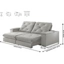 Ver imagem 3 de Sofa Retrátil Cuiabá 2,50m Mola Ensacada 04 Lugares Txr