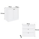 Ver imagem 4 de Cômoda para Quarto 158 Cm com 2 Portas e 3 Gavetas 100% Mdf Cor:branco Fosco