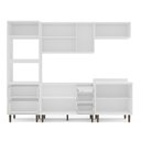 Ver imagem 6 de Cozinha Pérola Completa Modulada 5 Peças Torre Quente Aéreo 3 Portas Balcão 120 Balcão 80 e Basculante Yescasa Azul/Branco