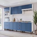 Ver imagem 2 de Cozinha Pérola Completa 5 Peças Torre Quente Aéreo 3 Portas Balcão 120 Balcão 80 e Basculante Yescas