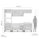 Ver imagem 4 de Cozinha Pérola Completa Modulada 5 Peças Torre Quente Aéreo 3 Portas Balcão 120 Balcão 80 e Basculante Yescasa Azul/Branco