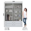 Ver imagem 4 de Conjunto Quarto Henn Americana 2 Peças 5 Portas 8 Gavetas Branco
