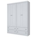 Ver imagem 2 de Conjunto Quarto Henn Americana 2 Peças 5 Portas 8 Gavetas Branco