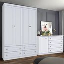 Ver imagem 1 de Conjunto Quarto Henn Americana 2 Peças 5 Portas 8 Gavetas Branco
