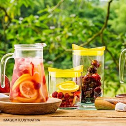 Jogo de 3 Jarras Bar Sempre Sucos ou Drinks 1,5l Nadir Figueiredo Vidro Transparentes - 1