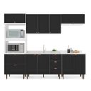 Ver imagem 3 de Cozinha Pérola Completa 5 Peças Torre Quente Aéreo 3 Portas Balcão 120 Balcão 80 e Basculante Yescasa